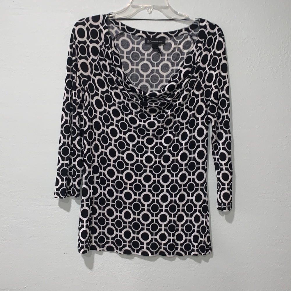 Black and white patterned womens blouse